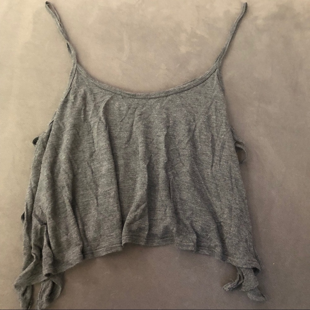 Gray Hollister Crop Top with Side Cutouts